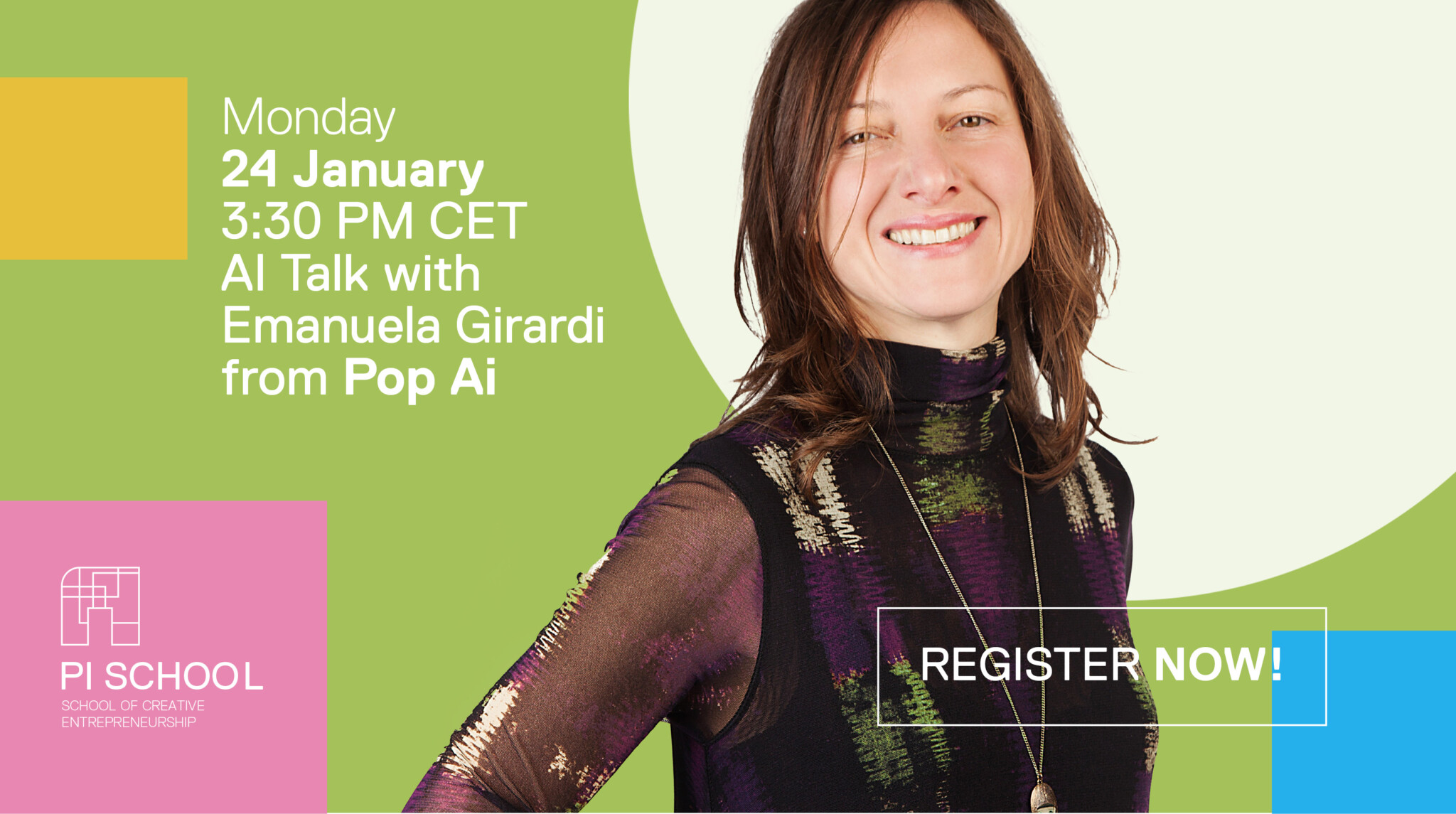 AI policy, the European approach to AI. Talk with Emanuela Girardi. - Pi  School - Machine Intelligence meets Human Creativity